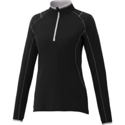Elevate Women's Black Knew Knit Half Zip