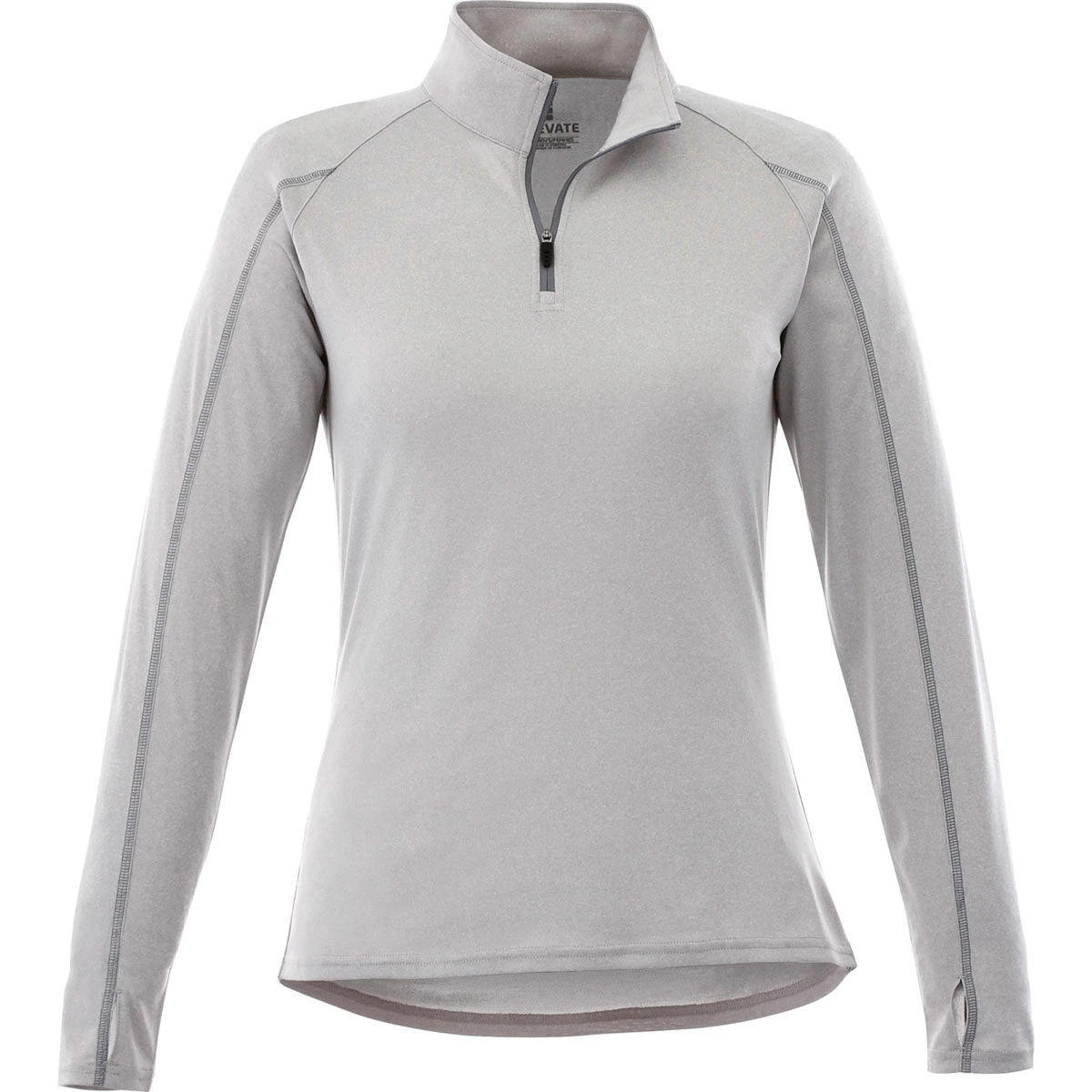 Elevate Women's Silver Heather Taza Knit Quarter Zip 3 Elevate Women's Silver Heather Taza Knit Quarter Zip