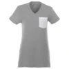Elevate Women's Medium Heather Grey/White Monroe Short Sleeve Pocket Tee