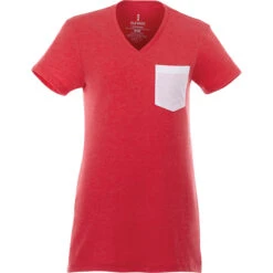 Elevate Women's Team Red Heather/White Monroe Short Sleeve Pocket Tee