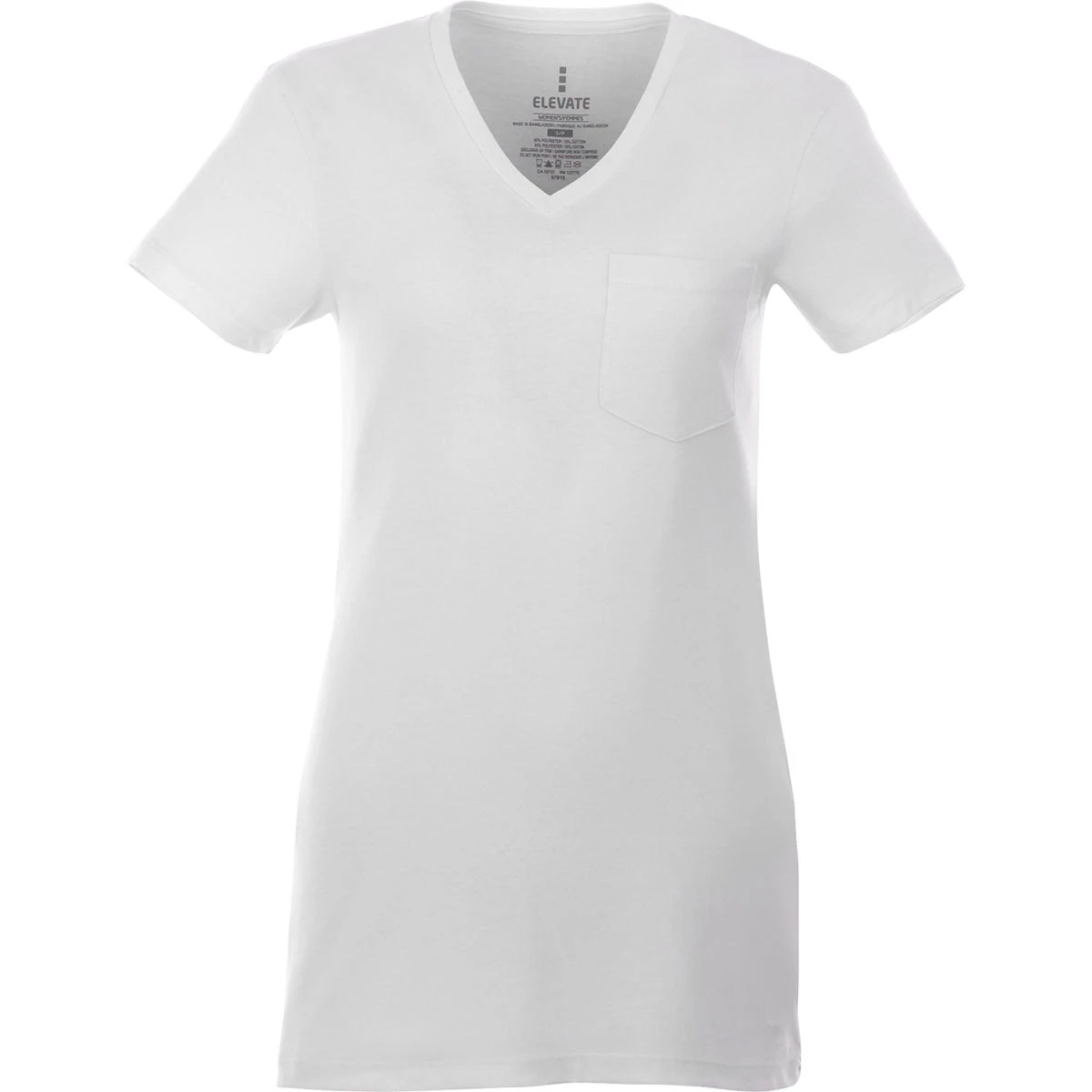 Elevate Women's White Monroe Short Sleeve Pocket Tee 3 Elevate Women's White Monroe Short Sleeve Pocket Tee