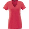 Elevate Women's Team Red Heather Sarek V-Neck Short Sleeve Tee