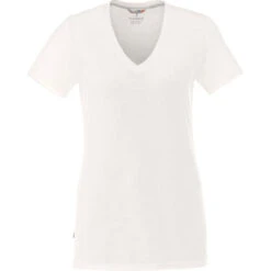 Elevate Women's White Sarek V-Neck Short Sleeve Tee