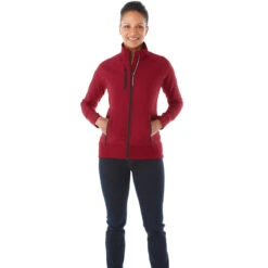 Elevate Women's Vintage Red Panorama Hybrid Knit Jacket -Elevate TM98153 369 HTF