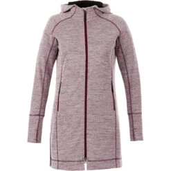 Elevate Women's Maroon Heather Odell Knit Zip Hoody