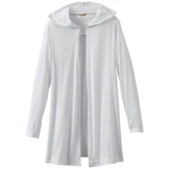 Elevate Women's White Ashland Knit Hooded Cardigan