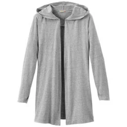 Elevate Women's Heather Grey Ashland Knit Hooded Cardigan