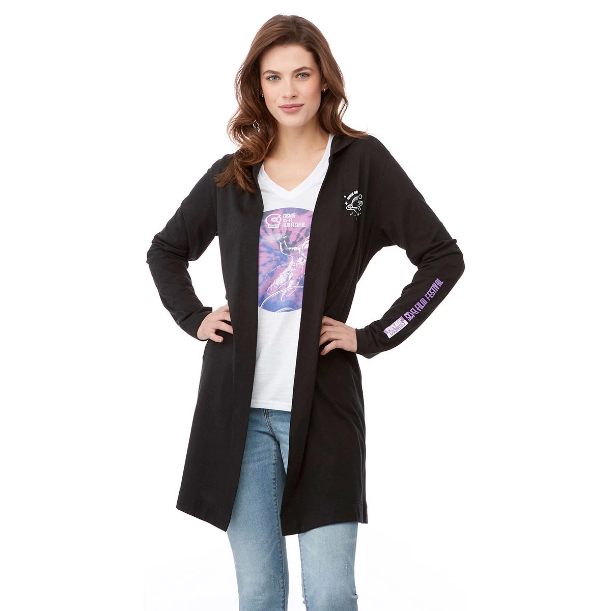 Elevate Women's Black Ashland Knit Hooded Cardigan 5 Elevate Women's Black Ashland Knit Hooded Cardigan - Image 3