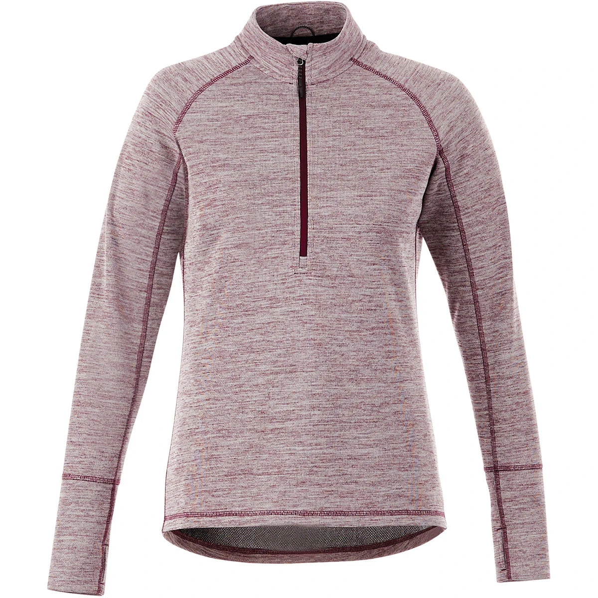 Elevate Women's Maroon Heather Crane Knit Half Zip 3 Elevate Women's Maroon Heather Crane Knit Half Zip