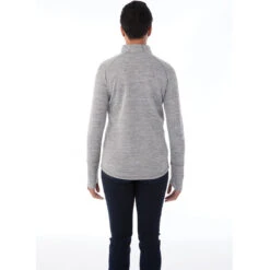 Elevate Women's Heather Charcoal Crane Knit Half Zip -Elevate TM98305 986 HTB