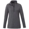 Elevate Women's Heather Dark Charcoal Asgard Eco Knit Quarter Zip -Elevate TM98310 Heather Dark Charcoal F