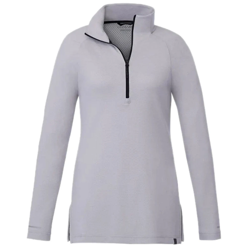Elevate Women's Silver Heather Asgard Eco Knit Quarter Zip 3 Elevate Women's Silver Heather Asgard Eco Knit Quarter Zip