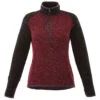 Elevate Women's Maroon Heather/Black Smoke Heather Vorlage Half Zip Knit Jacket