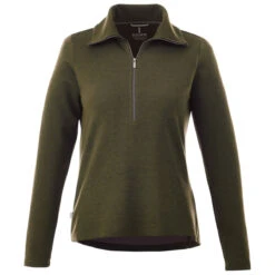 Elevate Women's Loden Heather Stratton Knit Half Zip