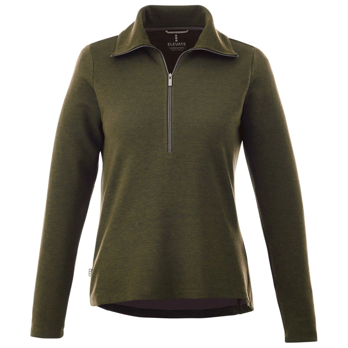 Elevate Women's Loden Heather Stratton Knit Half Zip 3 Elevate Women's Loden Heather Stratton Knit Half Zip