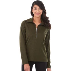 Elevate Women's Loden Heather Stratton Knit Half Zip 7 Elevate Women's Loden Heather Stratton Knit Half Zip -Elevate TM98612 Loden Heather HTF