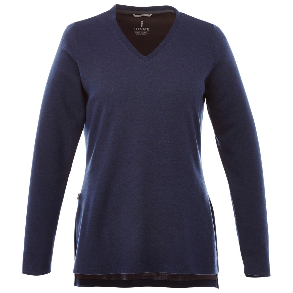 Elevate Women's Metro Blue Heather Bromley Knit V-Neck 3 Elevate Women's Metro Blue Heather Bromley Knit V-Neck