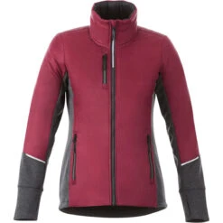 Elevate Women's Maroon/Heather Dark Charcoal Fernie Hybrid Insulated Jacket