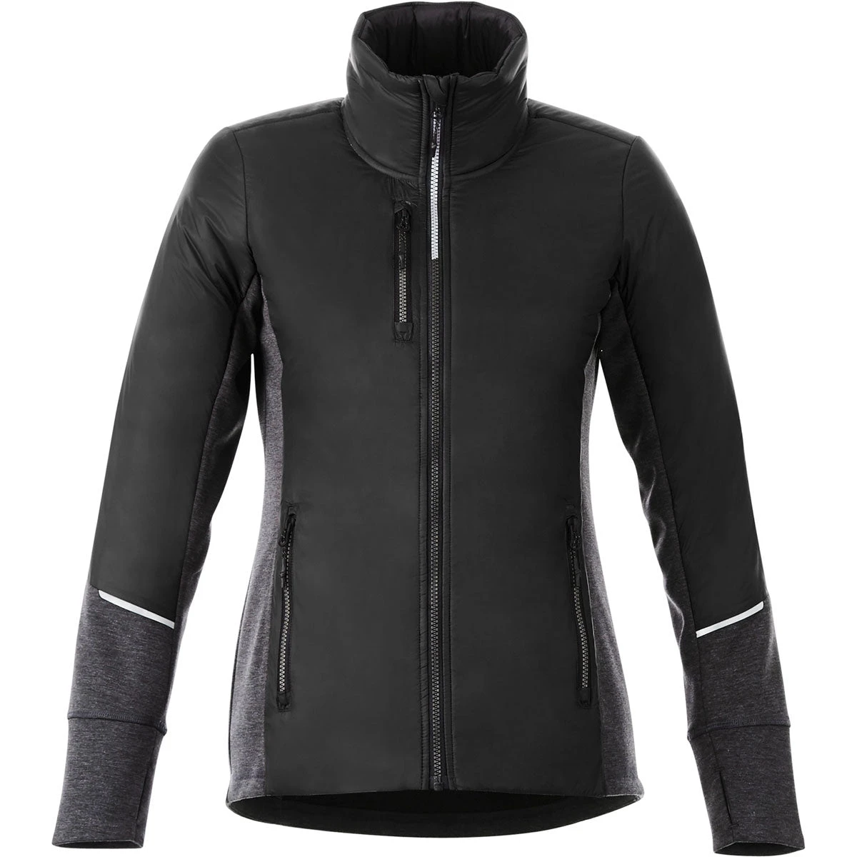 Elevate Women's Black/Heather Dark Charcoal Fernie Hybrid Insulated Jacket 3 Elevate Women's Black/Heather Dark Charcoal Fernie Hybrid Insulated Jacket