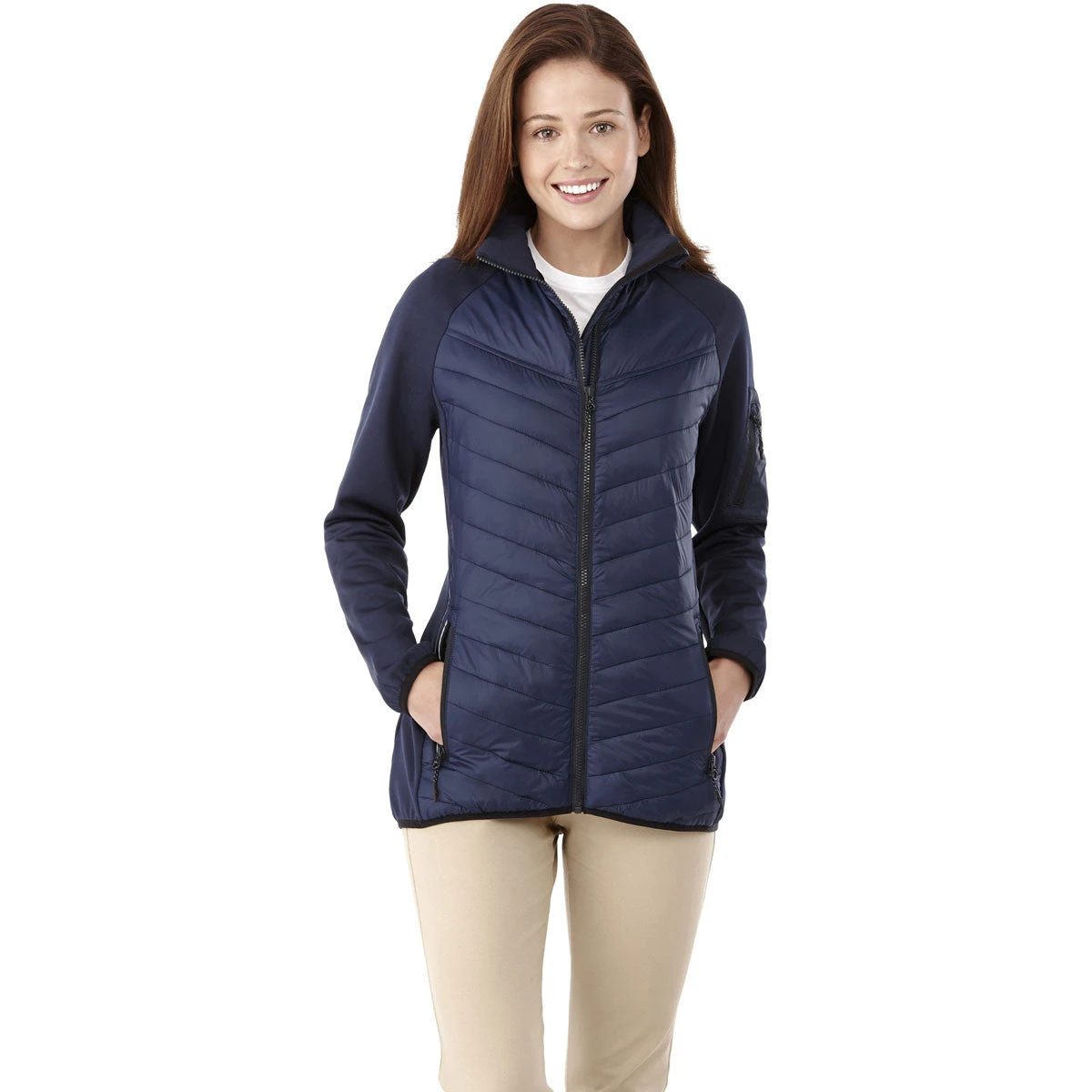 Elevate Women's Vintage Navy Banff Hybrid Insulated Jacket 5 Elevate Women's Vintage Navy Banff Hybrid Insulated Jacket - Image 3